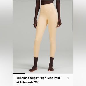 NWT Lululemon Align leggings 25” with pockets in Prosecco size 4